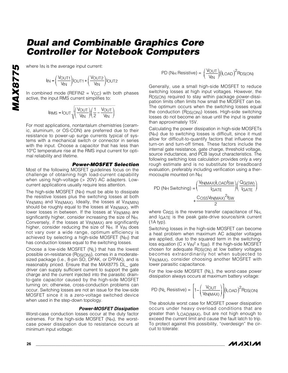 Max8775 | Rainbow Electronics MAX8775 User Manual | Page 26 / 30