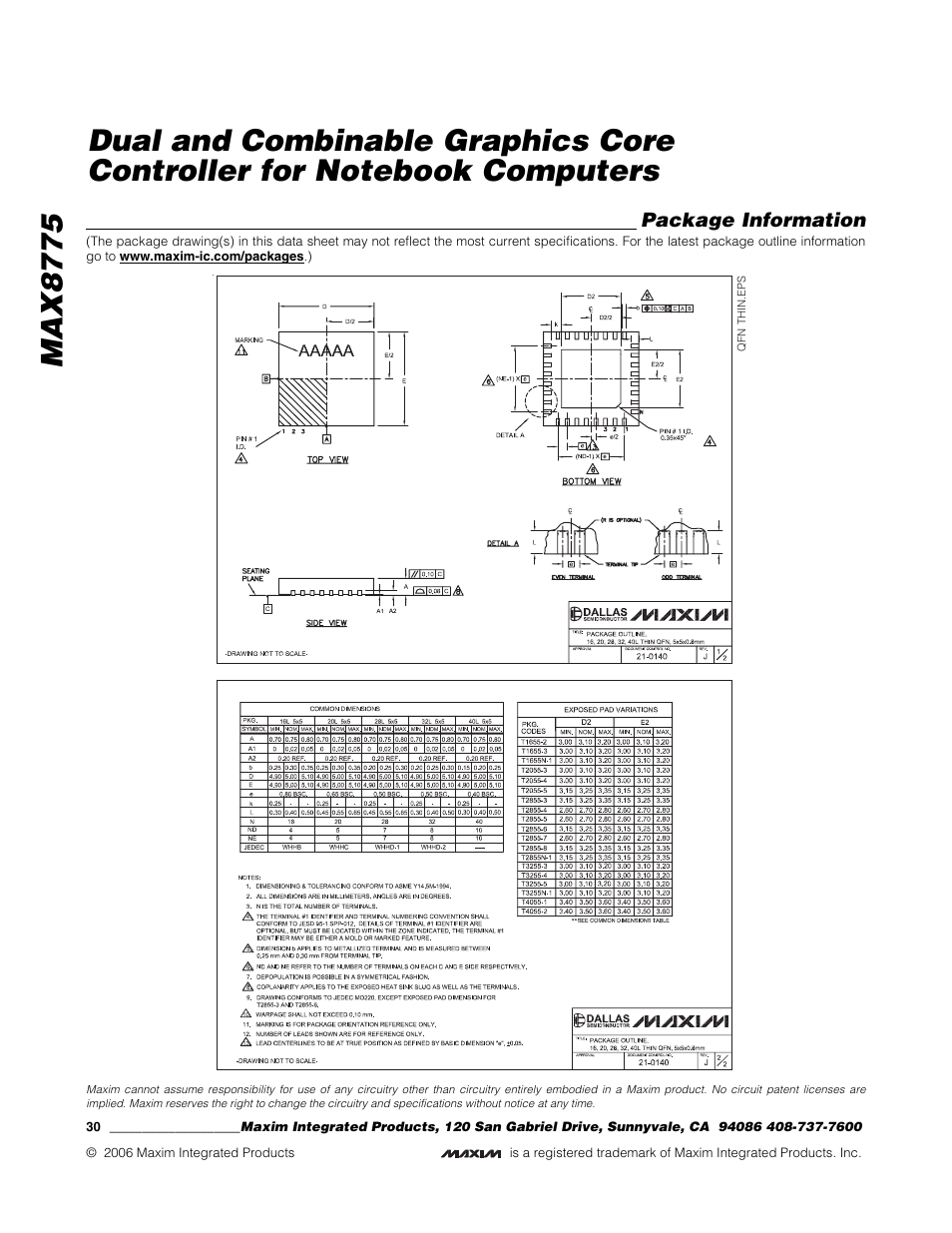 Rainbow Electronics MAX8775 User Manual | Page 30 / 30