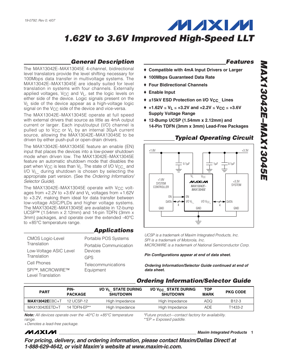 Rainbow Electronics MAX13045E User Manual | 14 pages