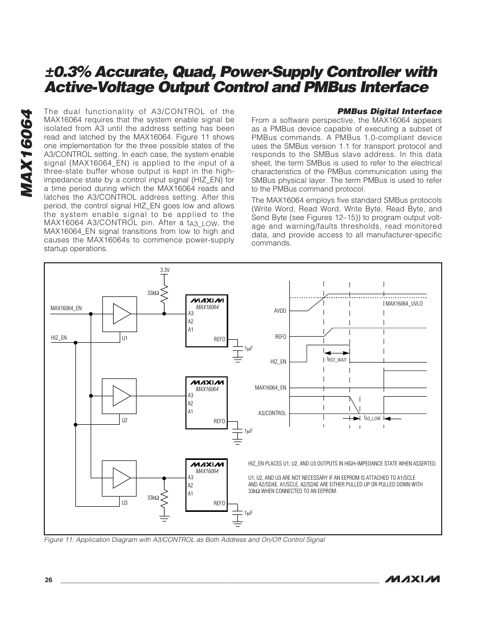 Pmbus digital interface | Rainbow Electronics MAX16064 User Manual | Page 26 / 52