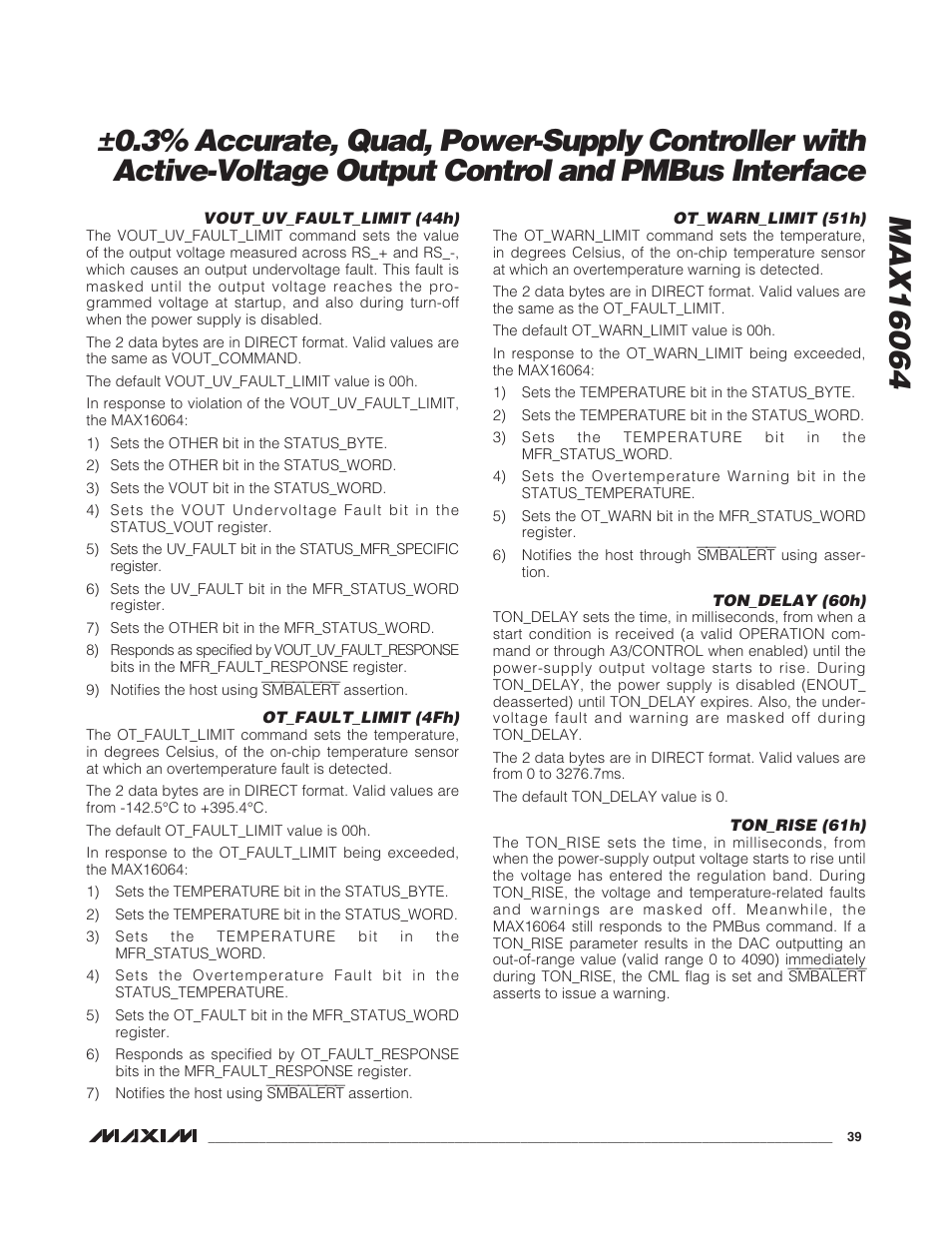 Rainbow Electronics MAX16064 User Manual | Page 39 / 52