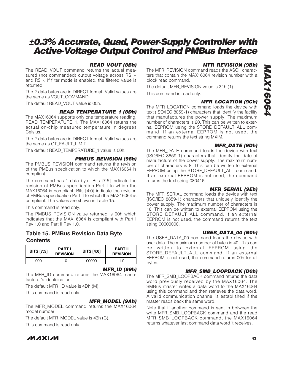 Rainbow Electronics MAX16064 User Manual | Page 43 / 52