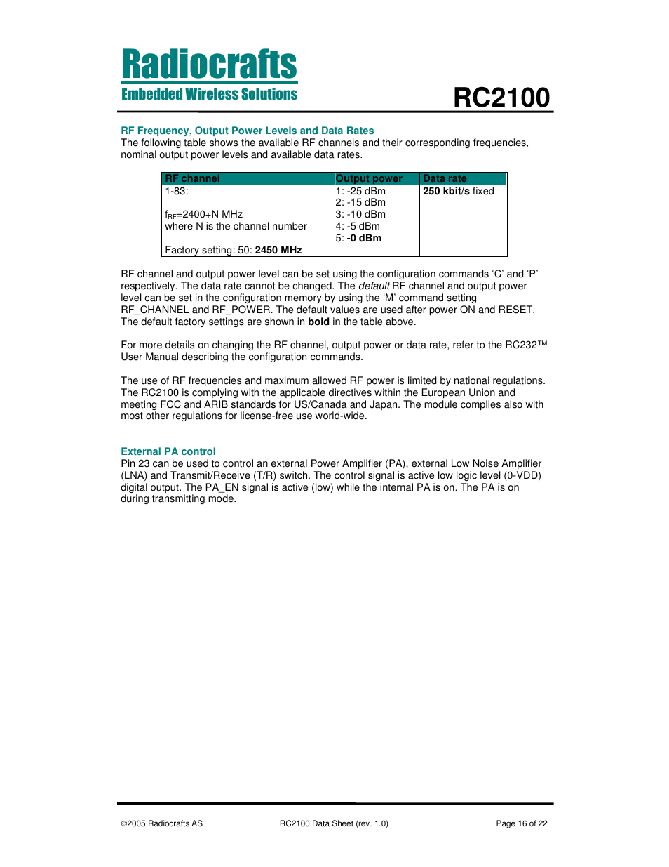 Rc2100 | Rainbow Electronics RC2100 User Manual | Page 16 / 22