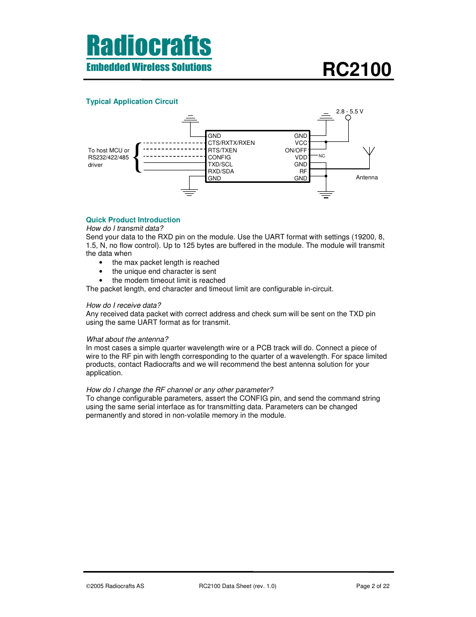 Rc2100 | Rainbow Electronics RC2100 User Manual | Page 2 / 22