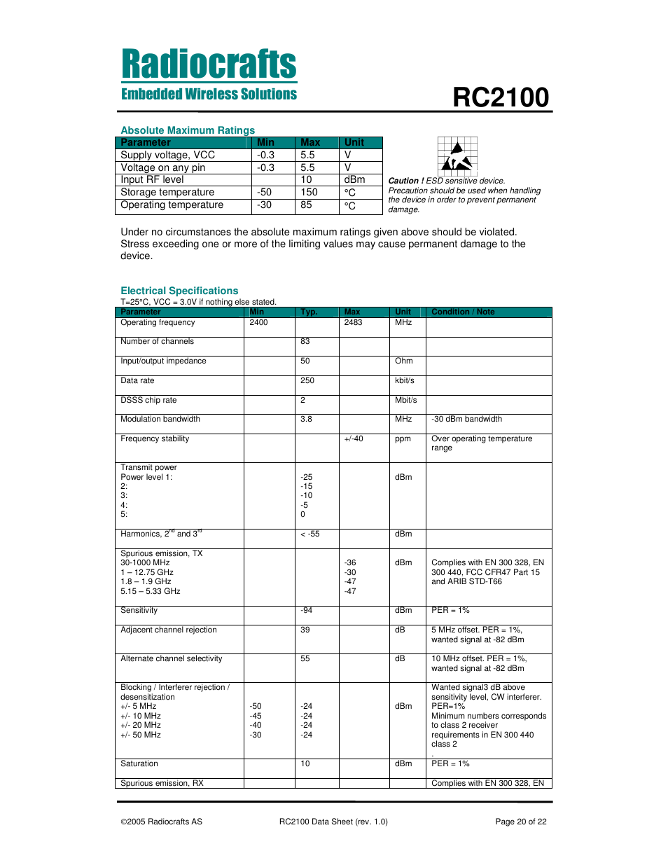 Rc2100 | Rainbow Electronics RC2100 User Manual | Page 20 / 22