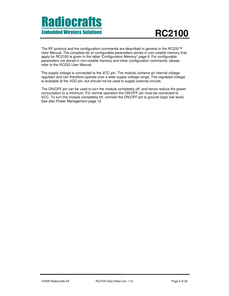Rc2100 | Rainbow Electronics RC2100 User Manual | Page 6 / 22