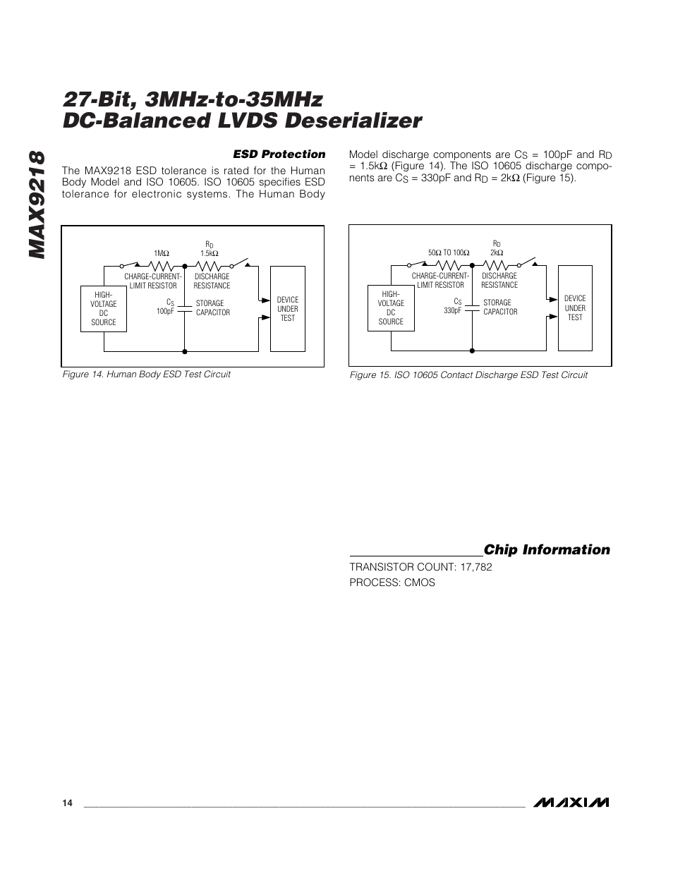 Chip information | Rainbow Electronics MAX9218 User Manual | Page 14 / 16