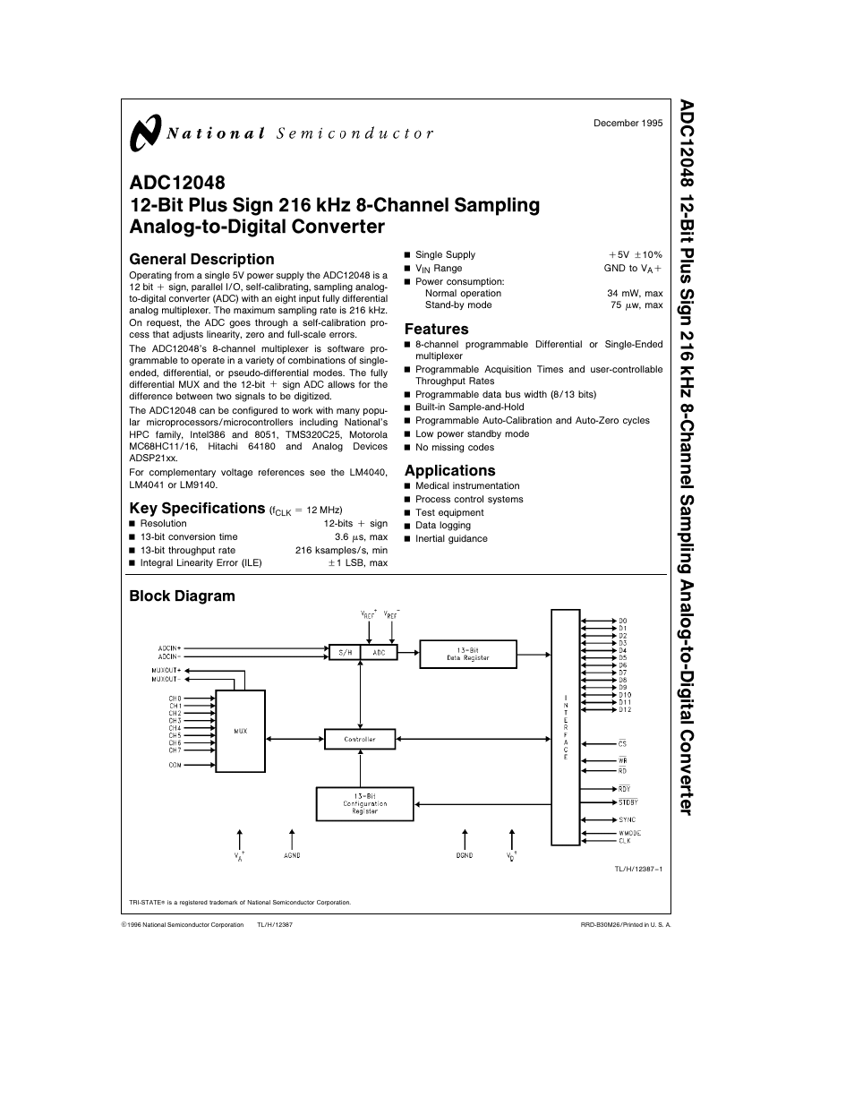 Rainbow Electronics ADC12048 User Manual | 30 pages