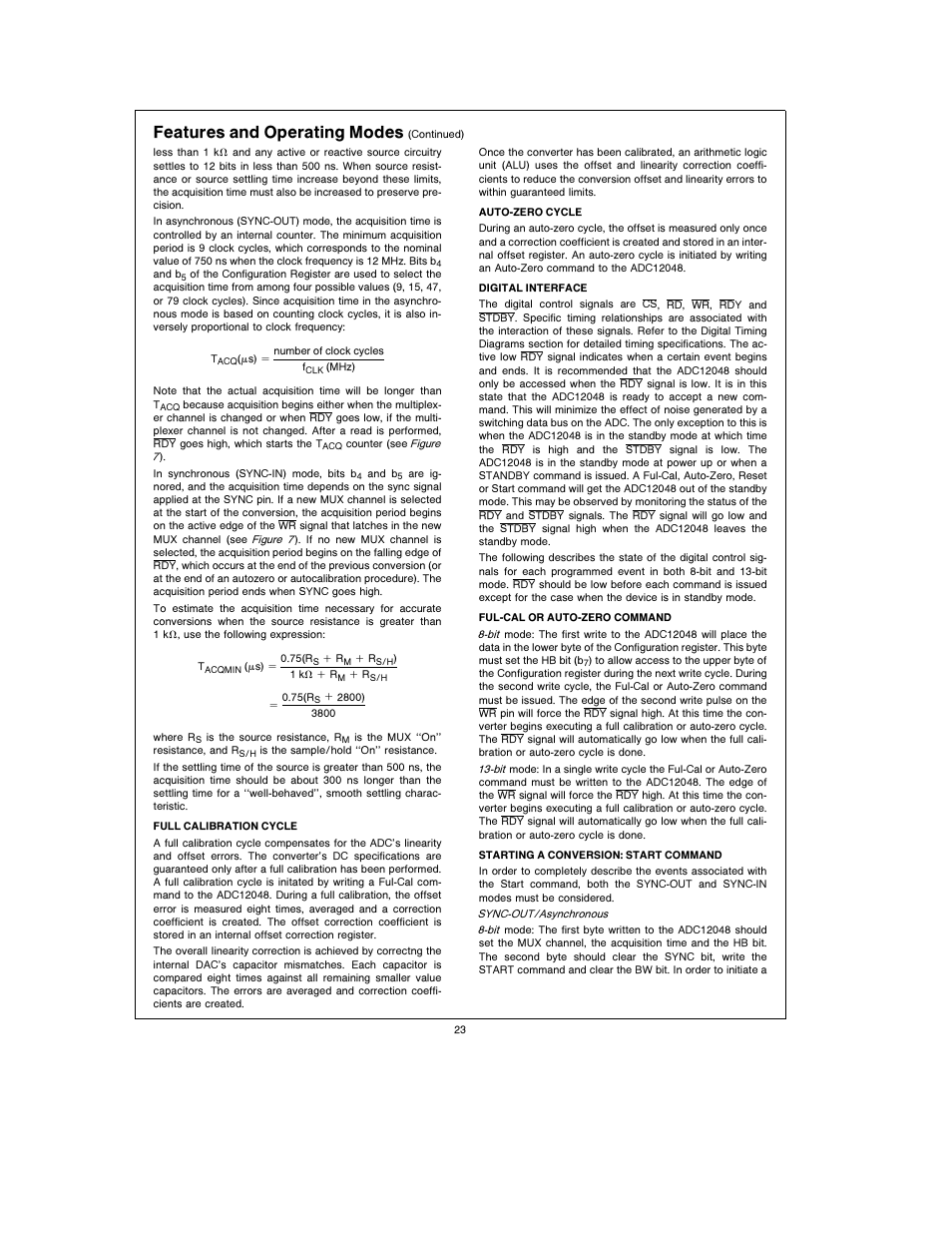 Features and operating modes | Rainbow Electronics ADC12048 User Manual | Page 23 / 30