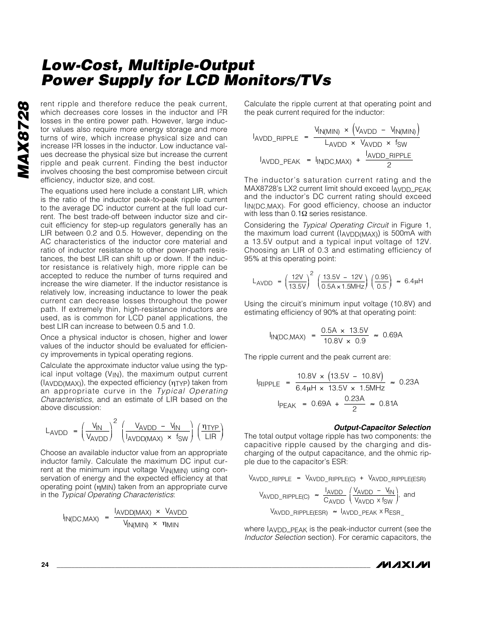 Rainbow Electronics MAX8728 User Manual | Page 24 / 29