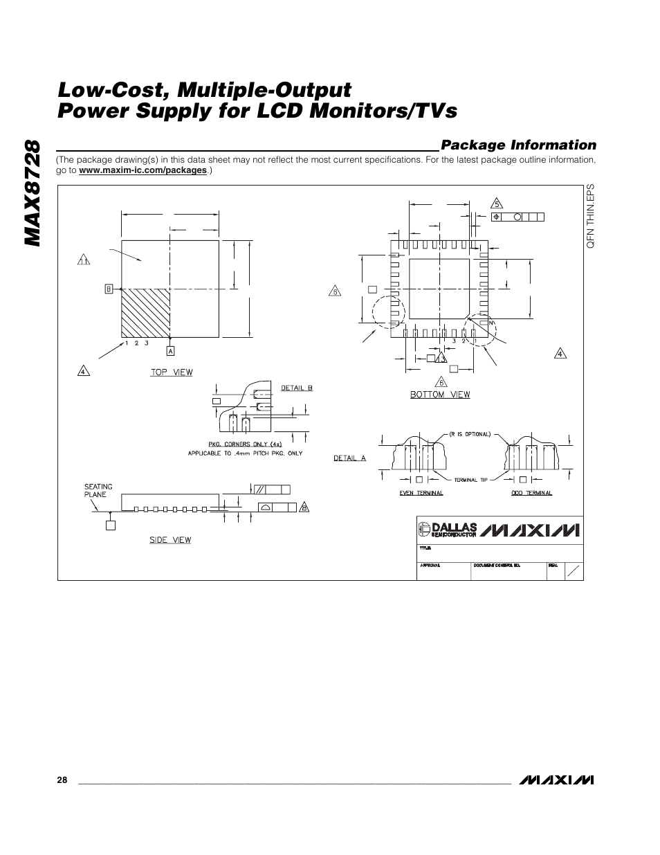 Package information | Rainbow Electronics MAX8728 User Manual | Page 28 / 29