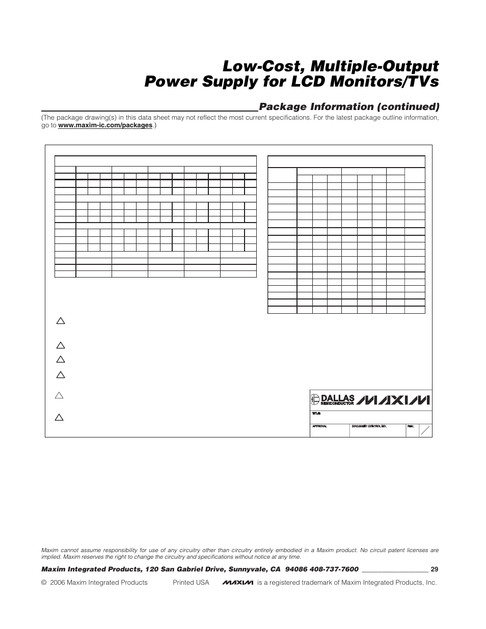 Package information (continued) | Rainbow Electronics MAX8728 User Manual | Page 29 / 29