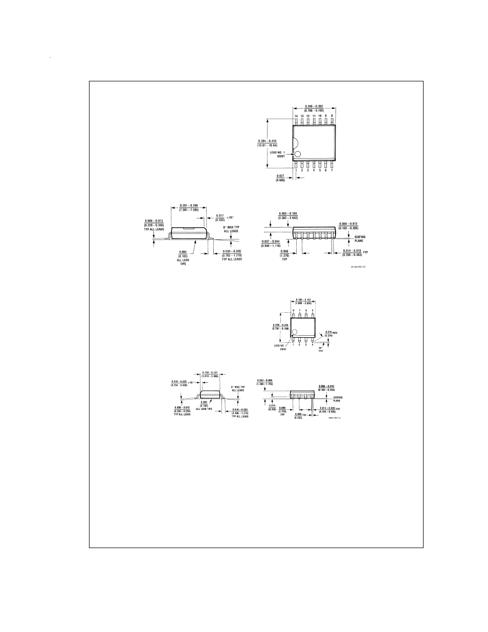 Physical dimensions | Rainbow Electronics ADC08832 User Manual | Page 22 / 24