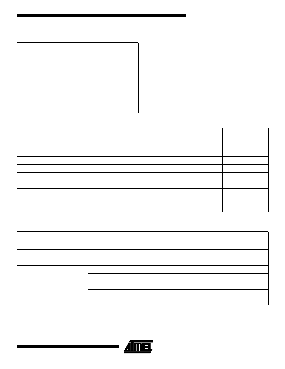 Absolute maximum ratings, Dc and ac operating rage – 5v operation, Dc and ac operating rage – 3.3v operation | At6000(lv) series | Rainbow Electronics AT6010LV User Manual | Page 21 / 28