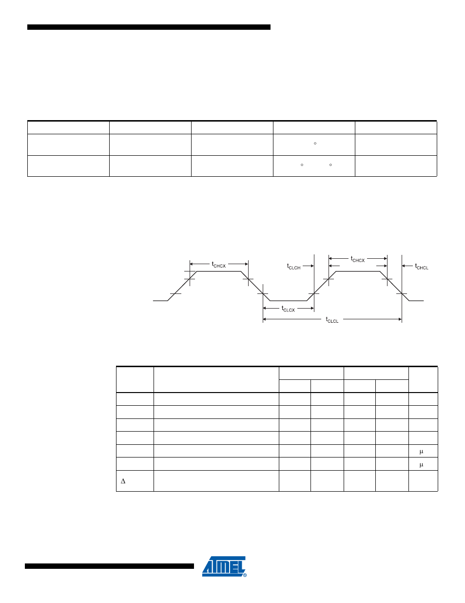4 clock characteristics, 1 calibrated internal rc oscillator accuracy, 5 external clock drive characteristics | Frequencies as specified in, Table 29 | Rainbow Electronics ATmega64M1 User Manual | Page 312 / 343