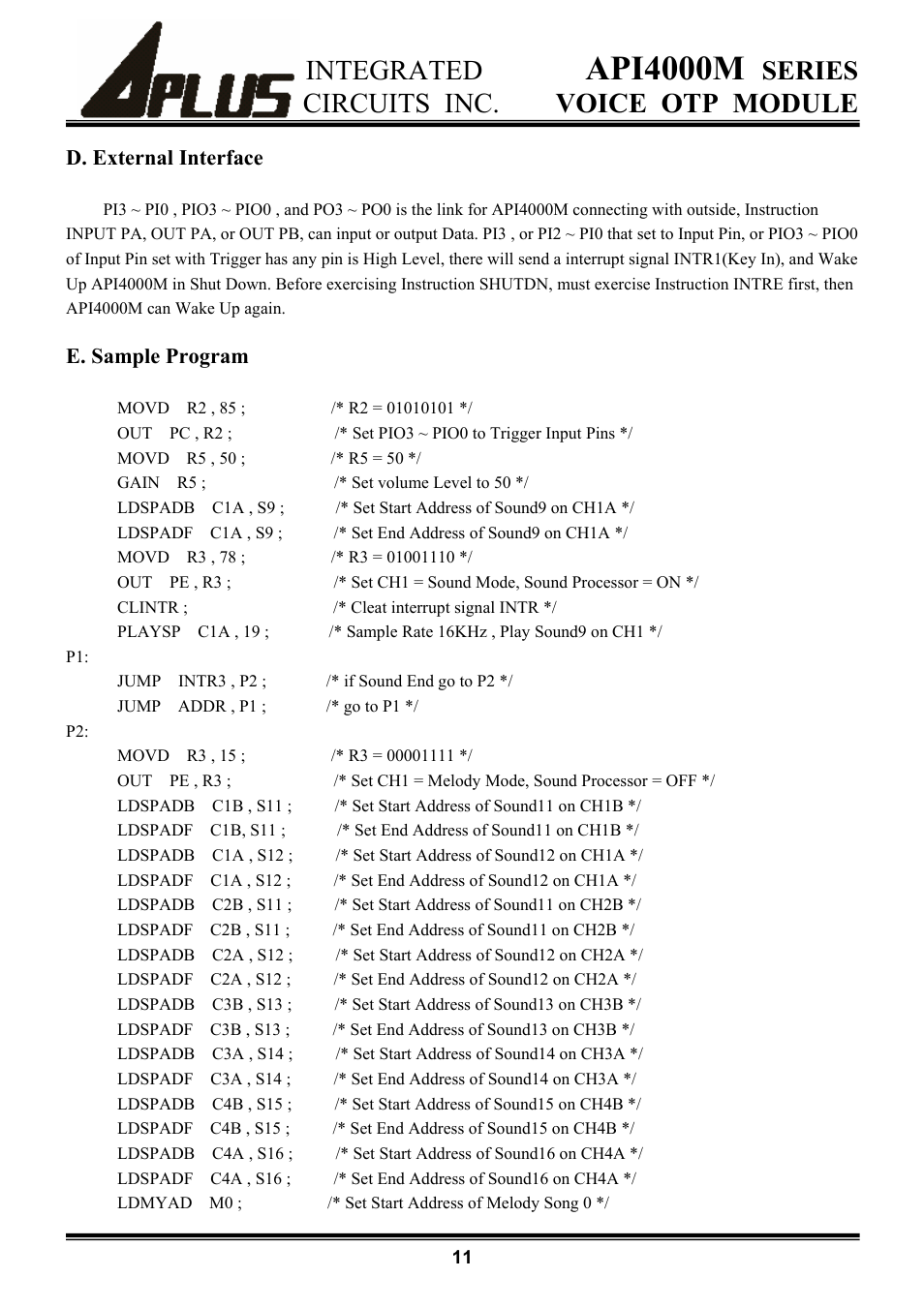 Api4000m | Rainbow Electronics API4000M User Manual | Page 11 / 15
