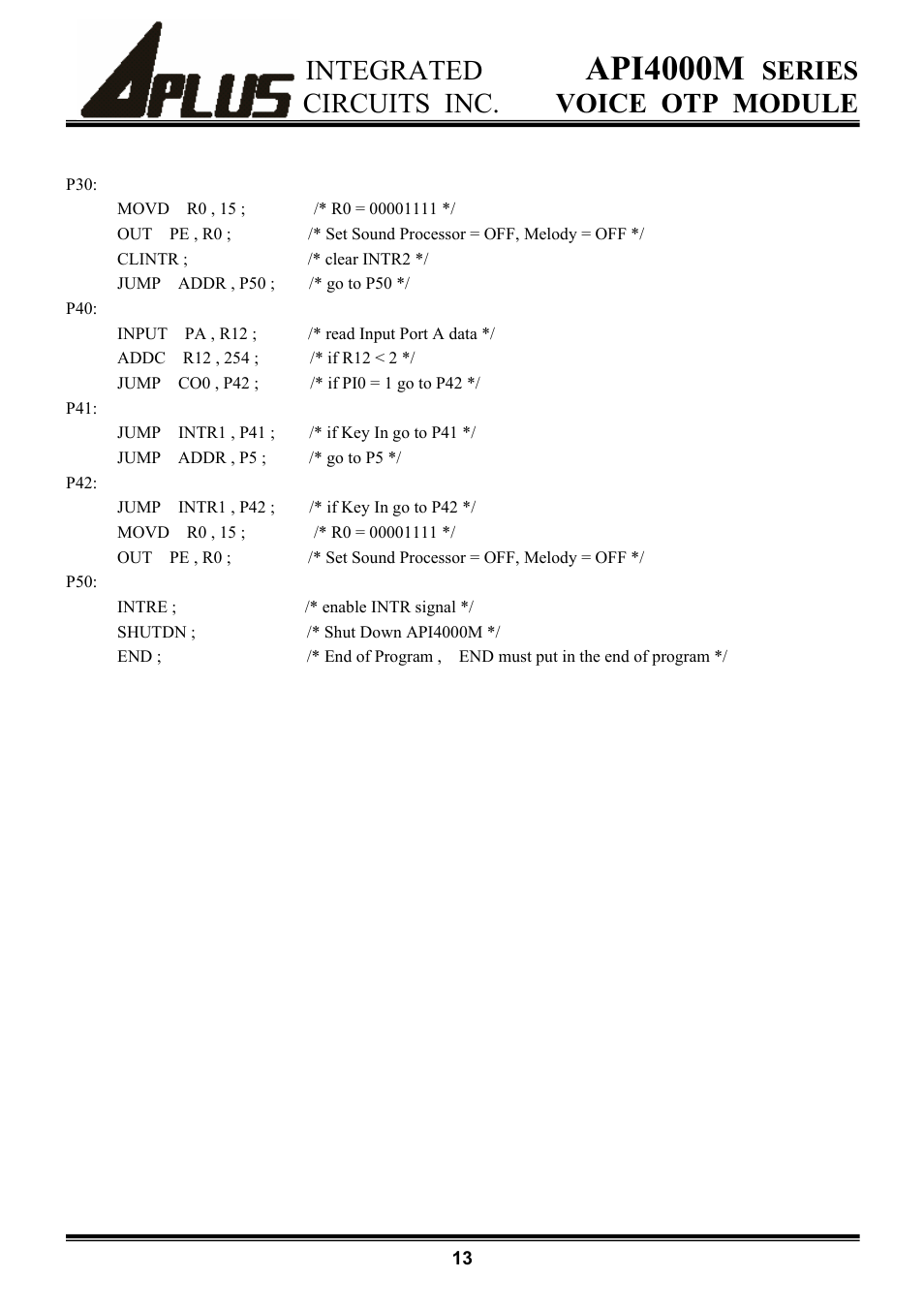 Api4000m | Rainbow Electronics API4000M User Manual | Page 13 / 15