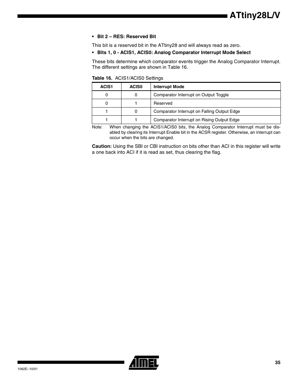 Attiny28l/v | Rainbow Electronics ATtiny28L User Manual | Page 35 / 75