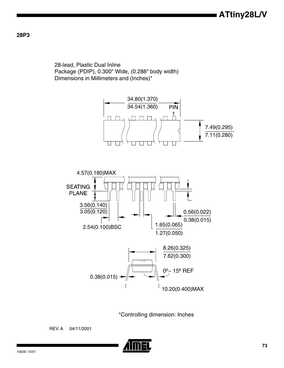 28p3, Attiny28l/v | Rainbow Electronics ATtiny28L User Manual | Page 73 / 75