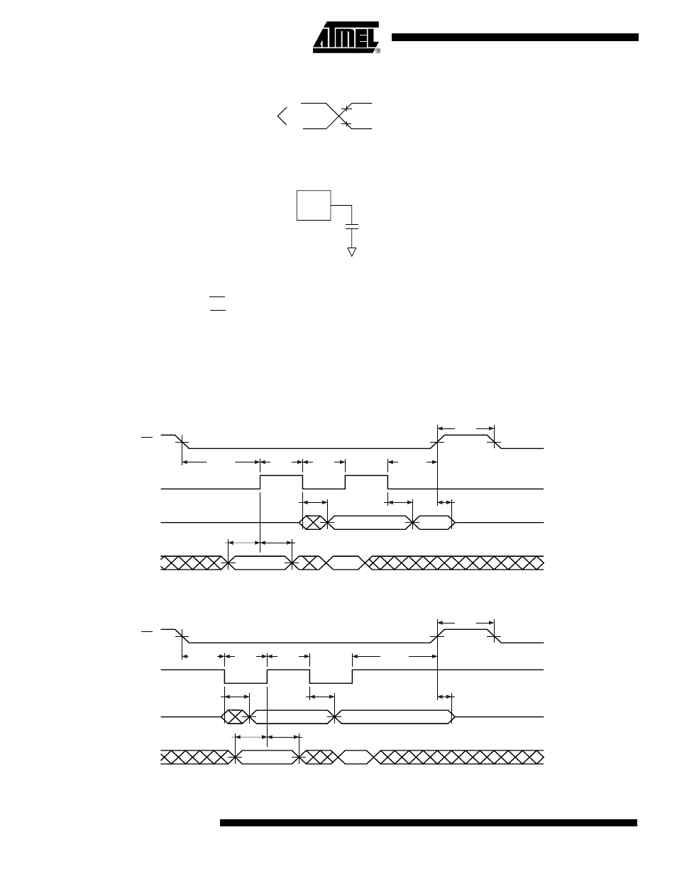 Input test waveforms and measurement levels, Output test load, Ac waveforms | Output test load ac waveforms | Rainbow Electronics AT45DB011B User Manual | Page 14 / 32