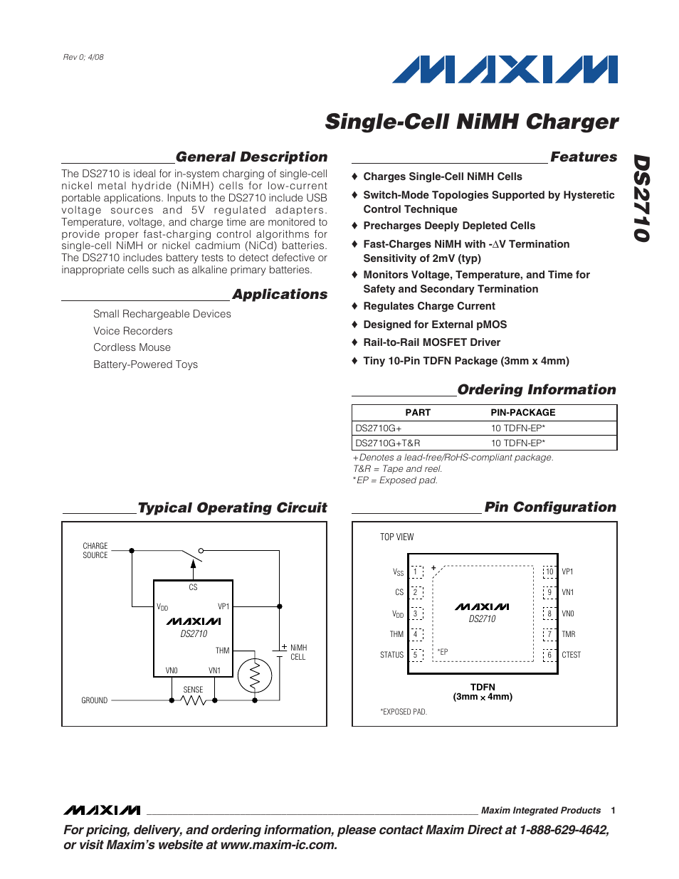 Rainbow Electronics DS2710 User Manual | 12 pages