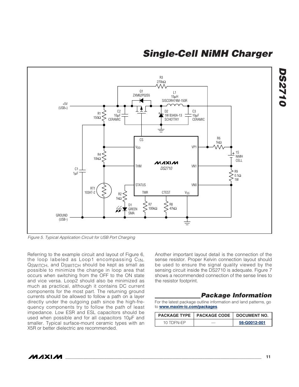 Ds2710 single-cell nimh charger, Package information | Rainbow Electronics DS2710 User Manual | Page 11 / 12