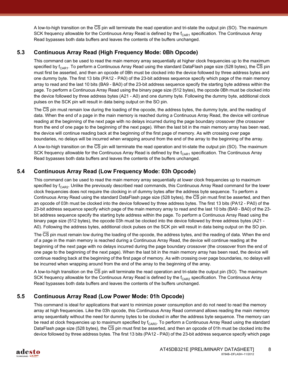 Rainbow Electronics AT45DB642 User Manual | Page 8 / 71
