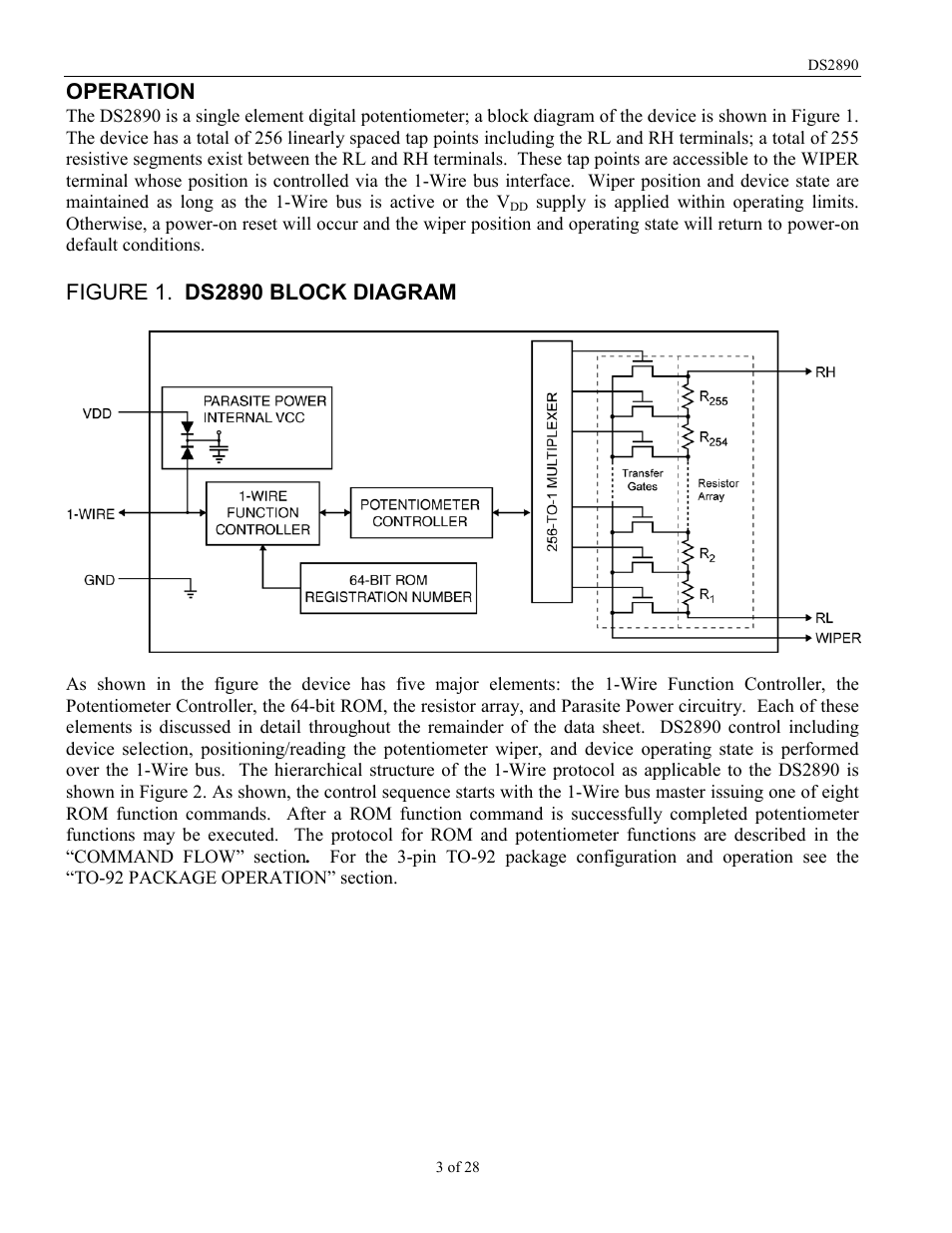 Operation | Rainbow Electronics DS2890 User Manual | Page 3 / 28