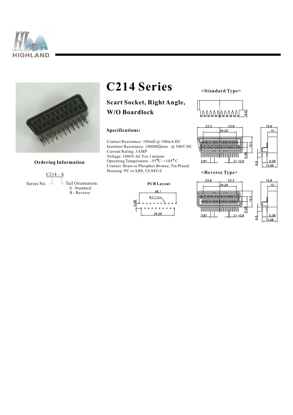 Rainbow Electronics C214 Series User Manual | 1 page