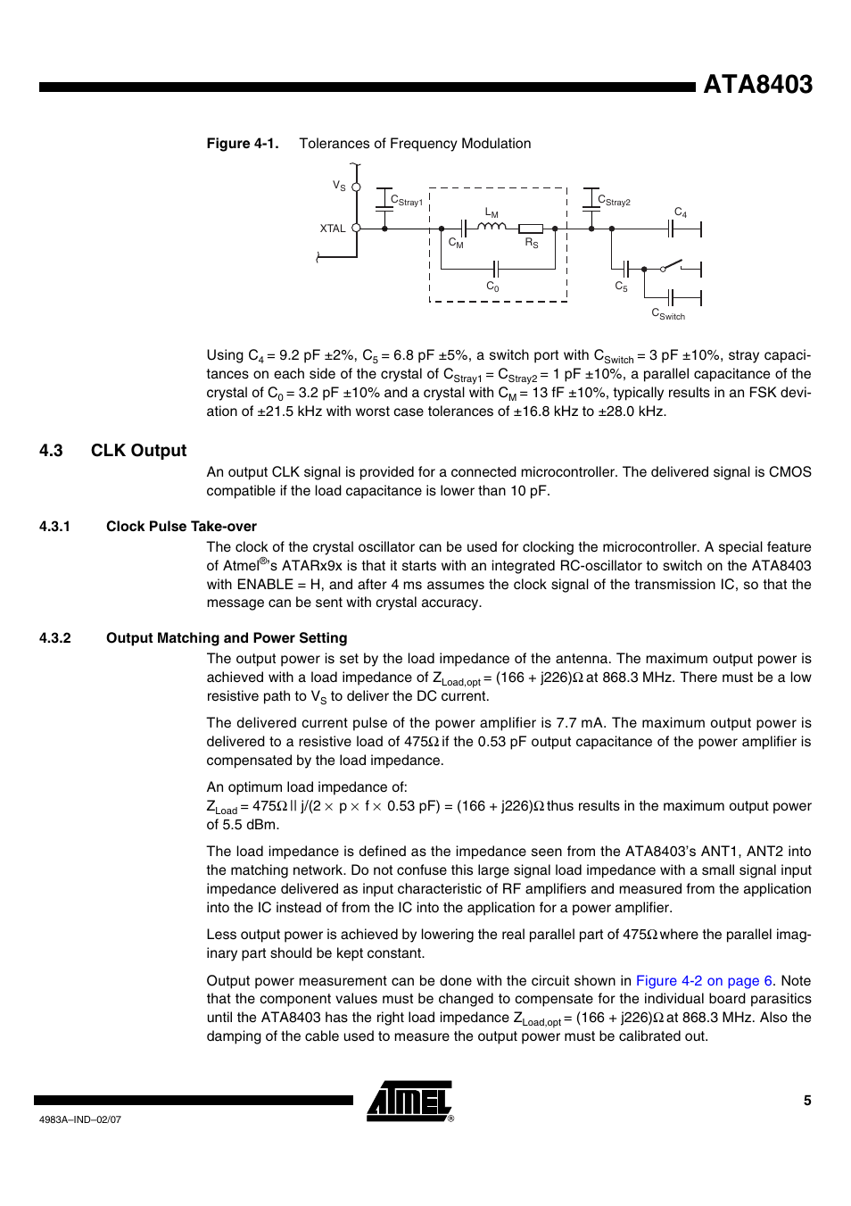 Ata8403, 3 clk output | Rainbow Electronics ATA8401 User Manual | Page 5 / 12