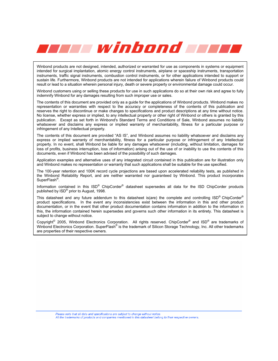 Isd1800 series | Rainbow Electronics ISD1800 User Manual | Page 26 / 26