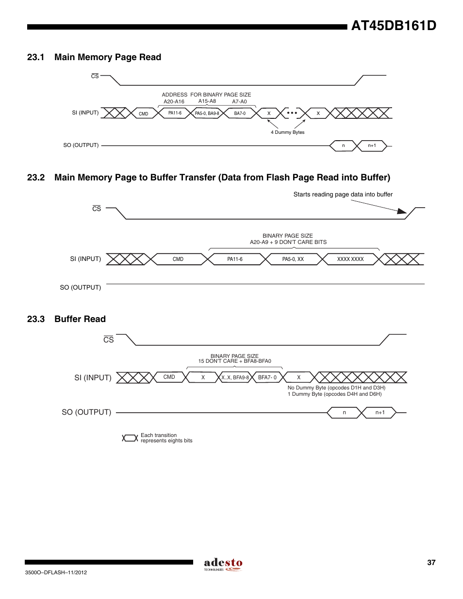 3 buffer read | Rainbow Electronics AT45DB161D User Manual | Page 37 / 51