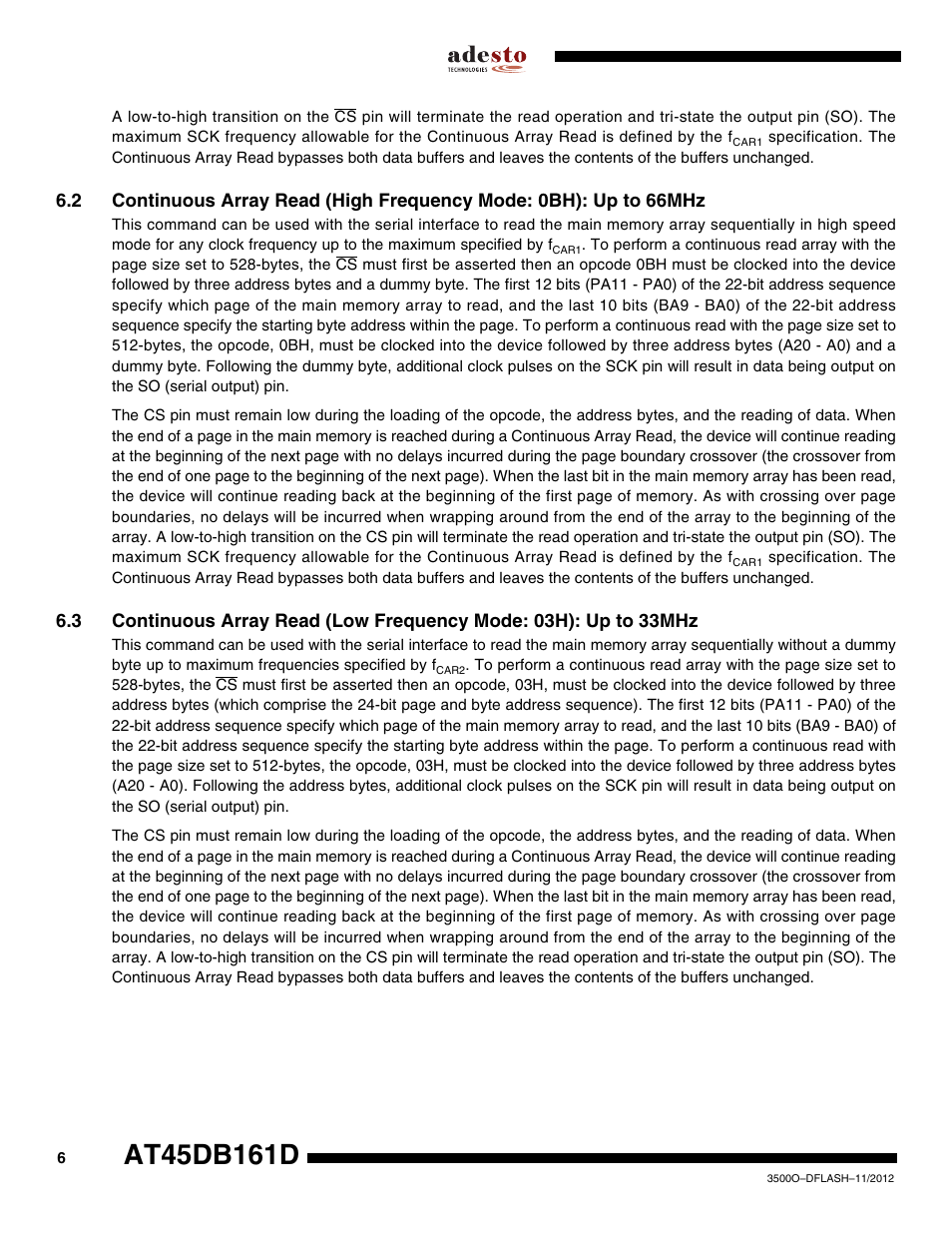Rainbow Electronics AT45DB161D User Manual | Page 6 / 51