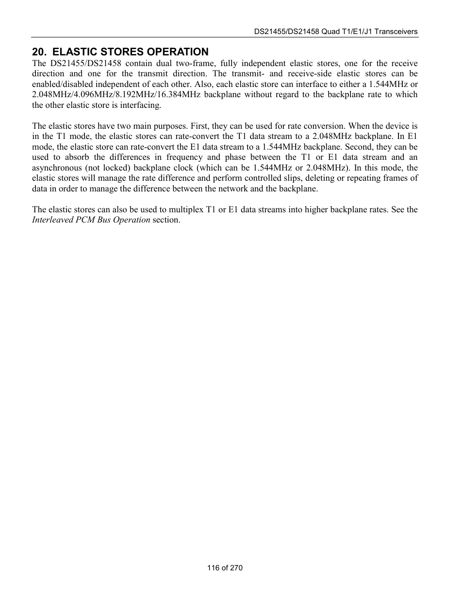 Elastic stores operation | Rainbow Electronics DS21458 User Manual | Page 116 / 270