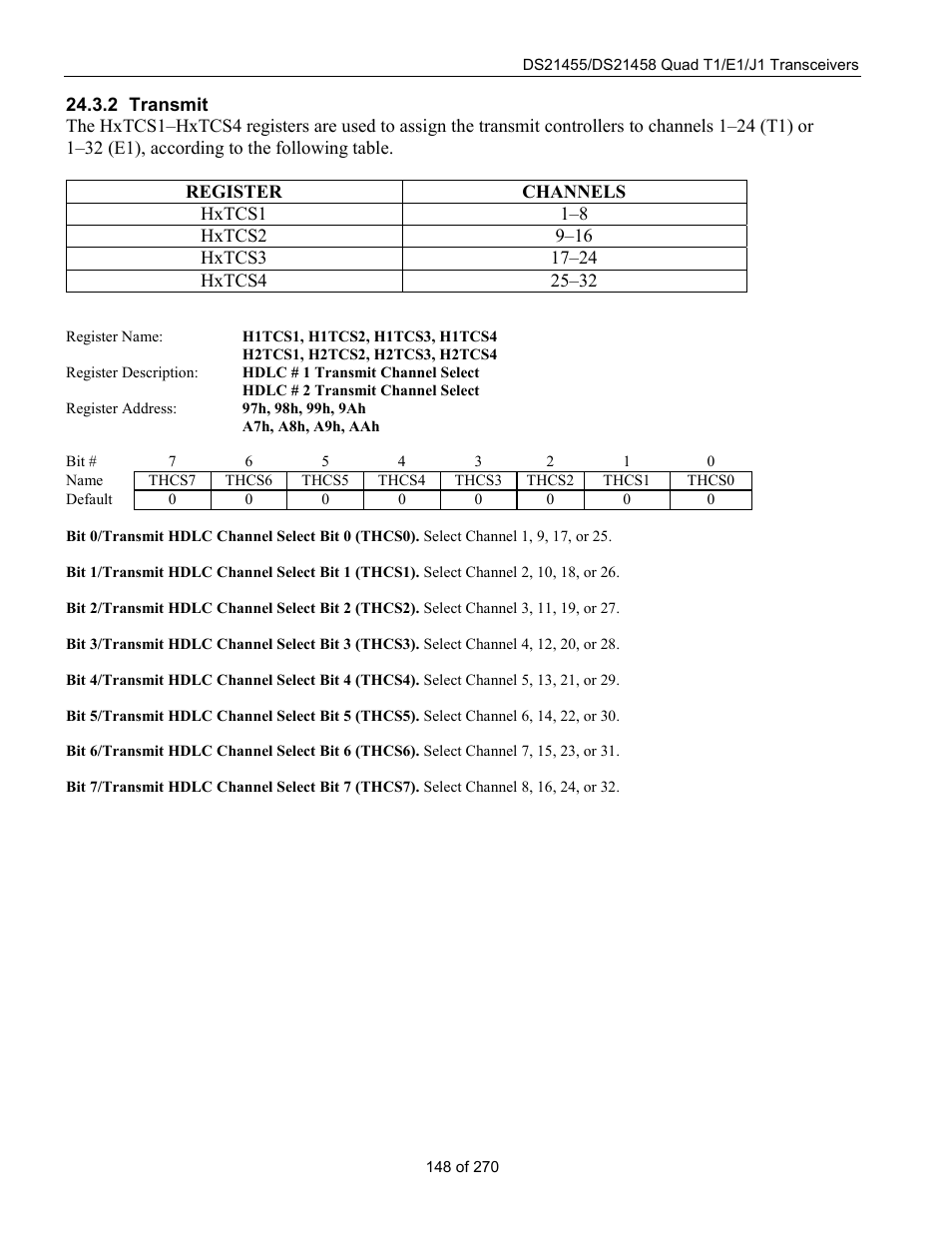 Transmit | Rainbow Electronics DS21458 User Manual | Page 148 / 270