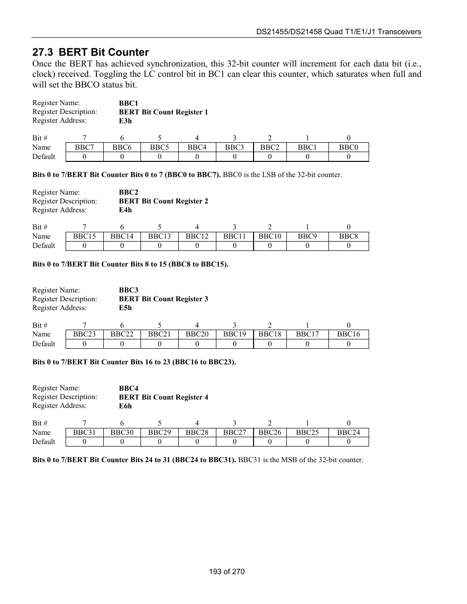 Bert bit counter, 3 bert b, Ounter | 3 bert bit counter | Rainbow Electronics DS21458 User Manual | Page 193 / 270