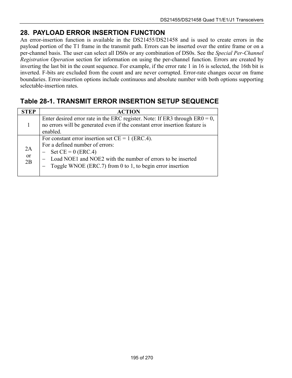 Payload error insertion function | Rainbow Electronics DS21458 User Manual | Page 195 / 270