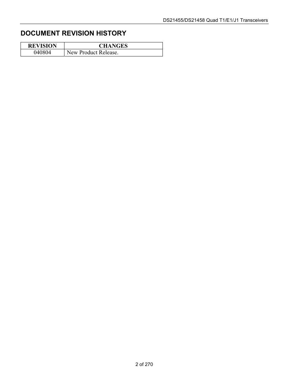 Document revision history | Rainbow Electronics DS21458 User Manual | Page 2 / 270