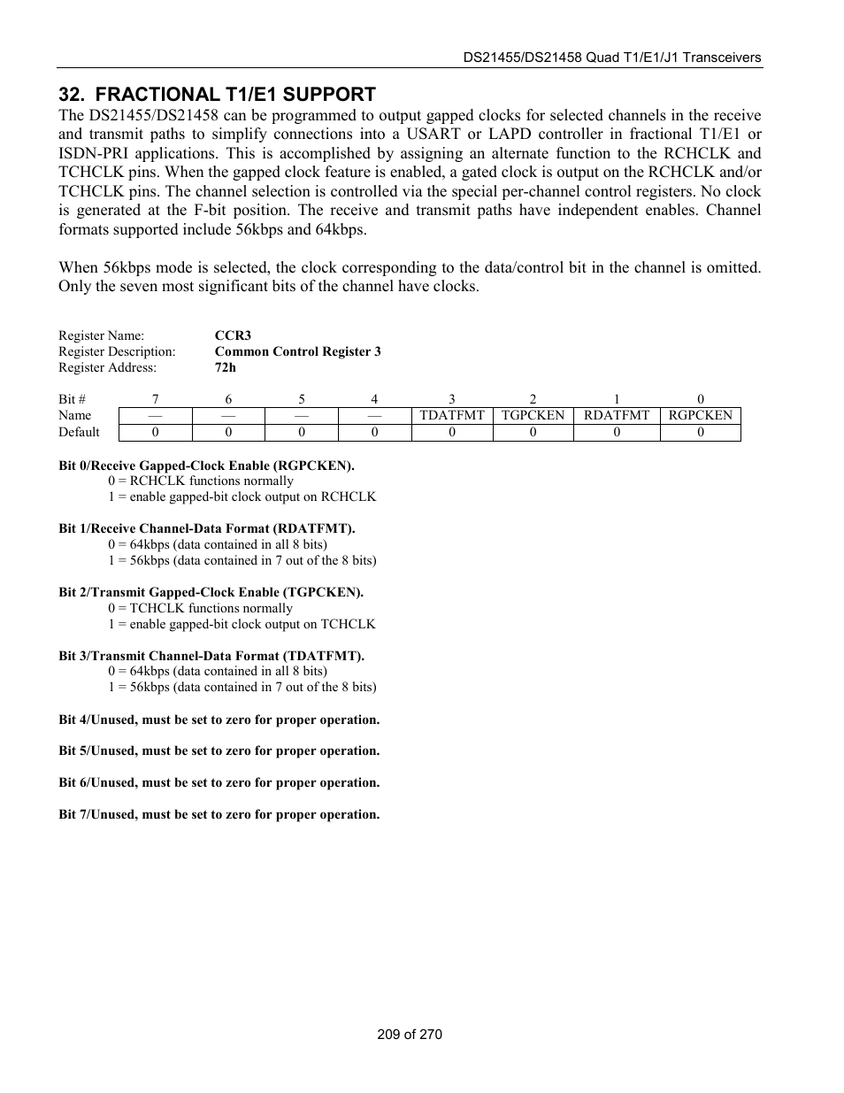 Fractional t1/e1 support | Rainbow Electronics DS21458 User Manual | Page 209 / 270