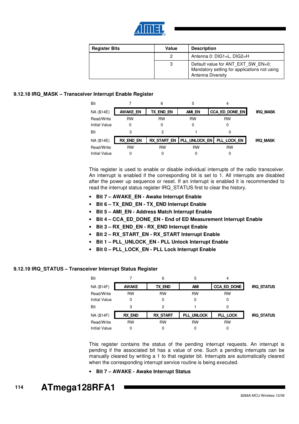 Atmega128rfa1 | Rainbow Electronics ATmega128RFA1 User Manual | Page 114 / 524