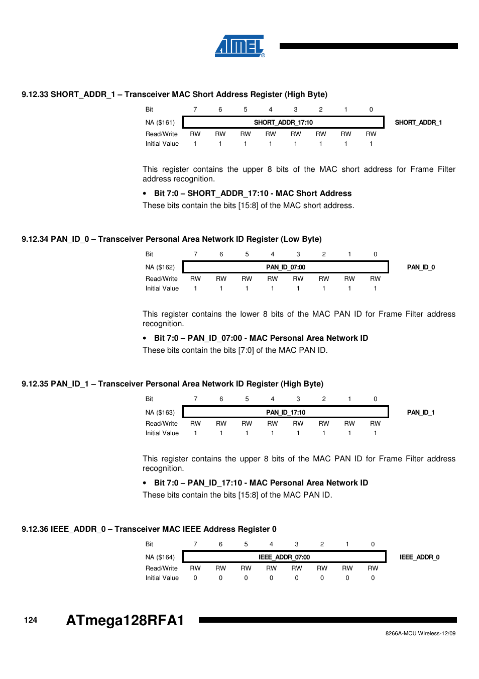 Atmega128rfa1 | Rainbow Electronics ATmega128RFA1 User Manual | Page 124 / 524