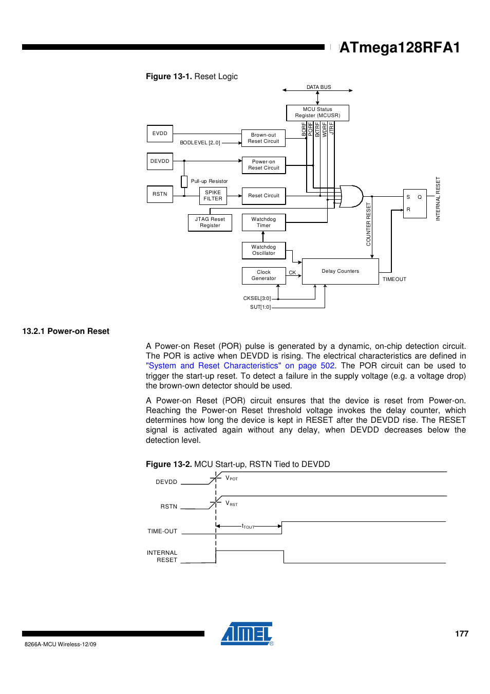 1 power-on reset, Atmega128rfa1 | Rainbow Electronics ATmega128RFA1 User Manual | Page 177 / 524