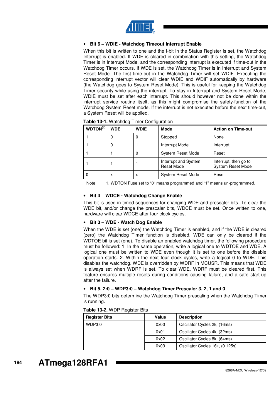 Atmega128rfa1 | Rainbow Electronics ATmega128RFA1 User Manual | Page 184 / 524