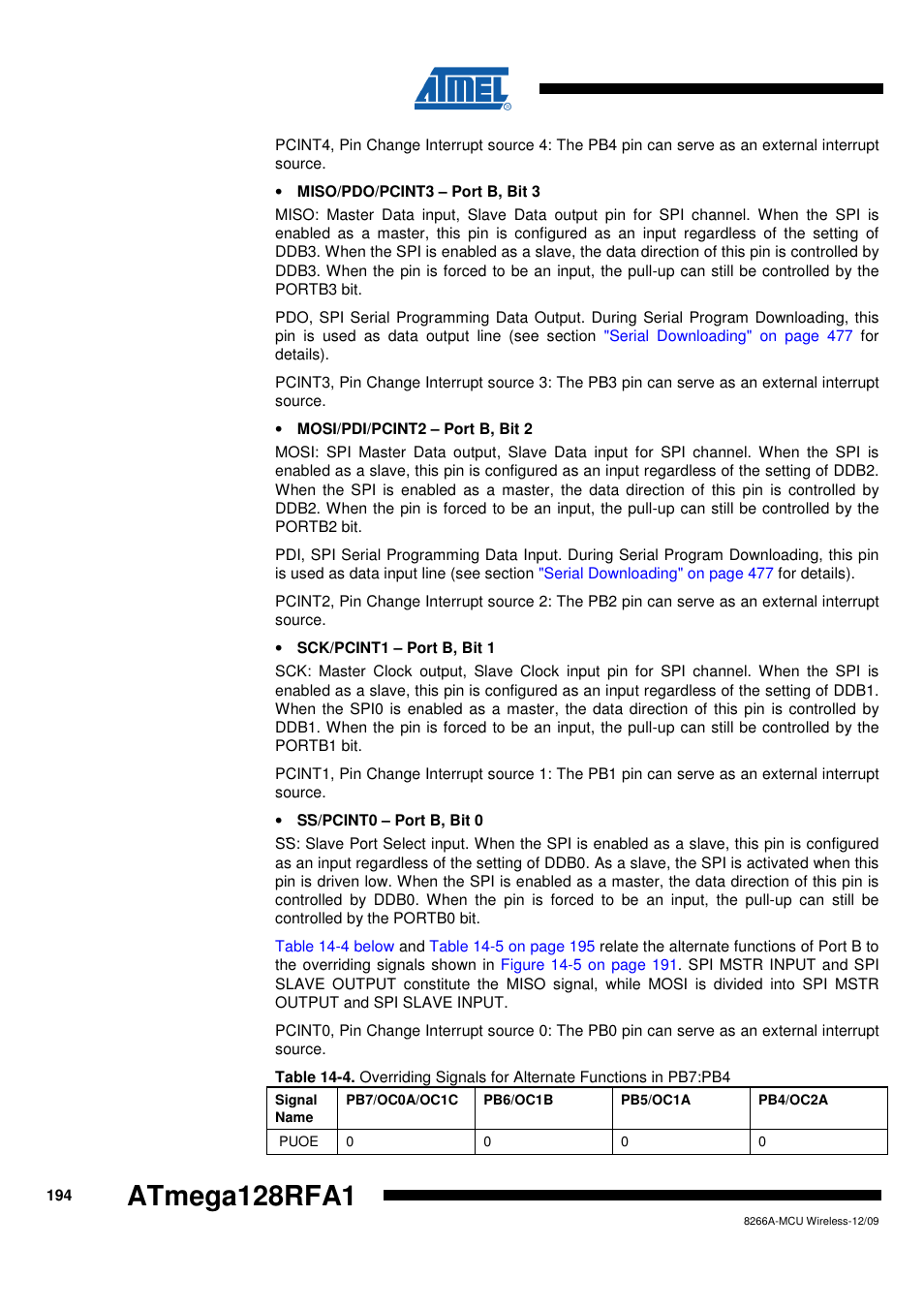 Atmega128rfa1 | Rainbow Electronics ATmega128RFA1 User Manual | Page 194 / 524