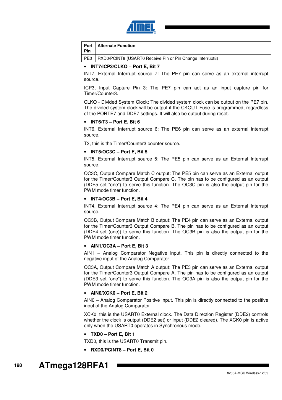 Rainbow Electronics ATmega128RFA1 User Manual | Page 198 / 524