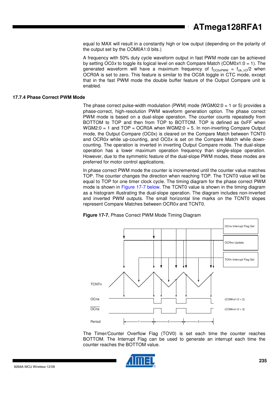 4 phase correct pwm mode | Rainbow Electronics ATmega128RFA1 User Manual | Page 235 / 524