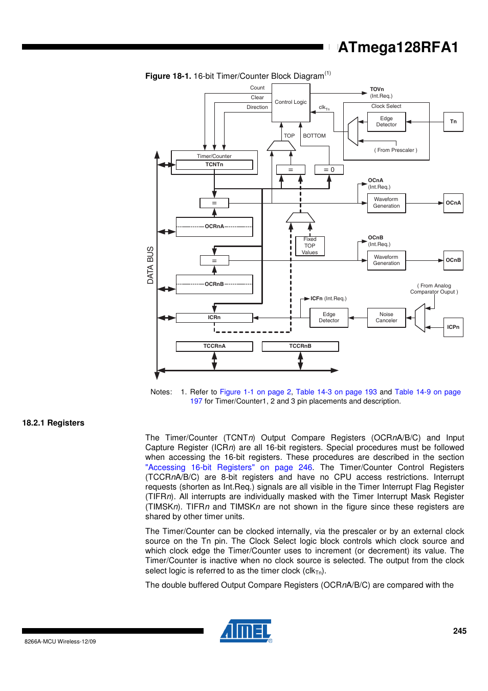 1 registers, Atmega128rfa1 | Rainbow Electronics ATmega128RFA1 User Manual | Page 245 / 524