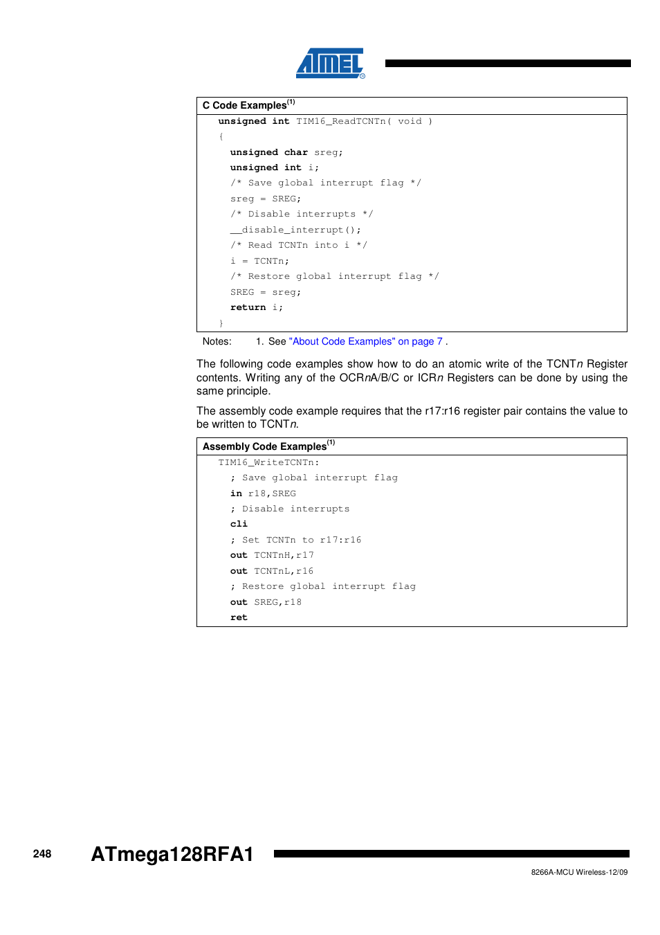 Atmega128rfa1 | Rainbow Electronics ATmega128RFA1 User Manual | Page 248 / 524