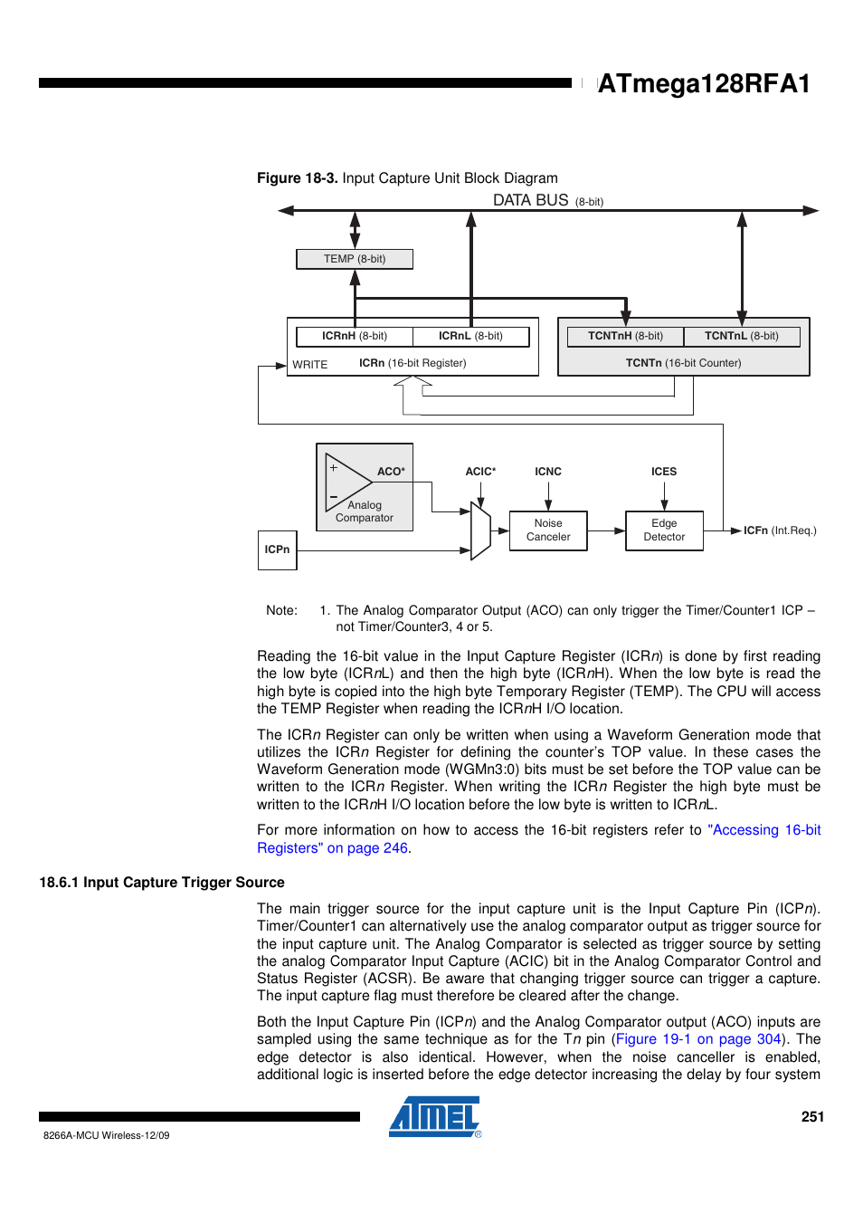 1 input capture trigger source, Atmega128rfa1 | Rainbow Electronics ATmega128RFA1 User Manual | Page 251 / 524