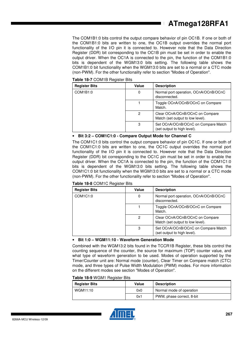 Atmega128rfa1 | Rainbow Electronics ATmega128RFA1 User Manual | Page 267 / 524